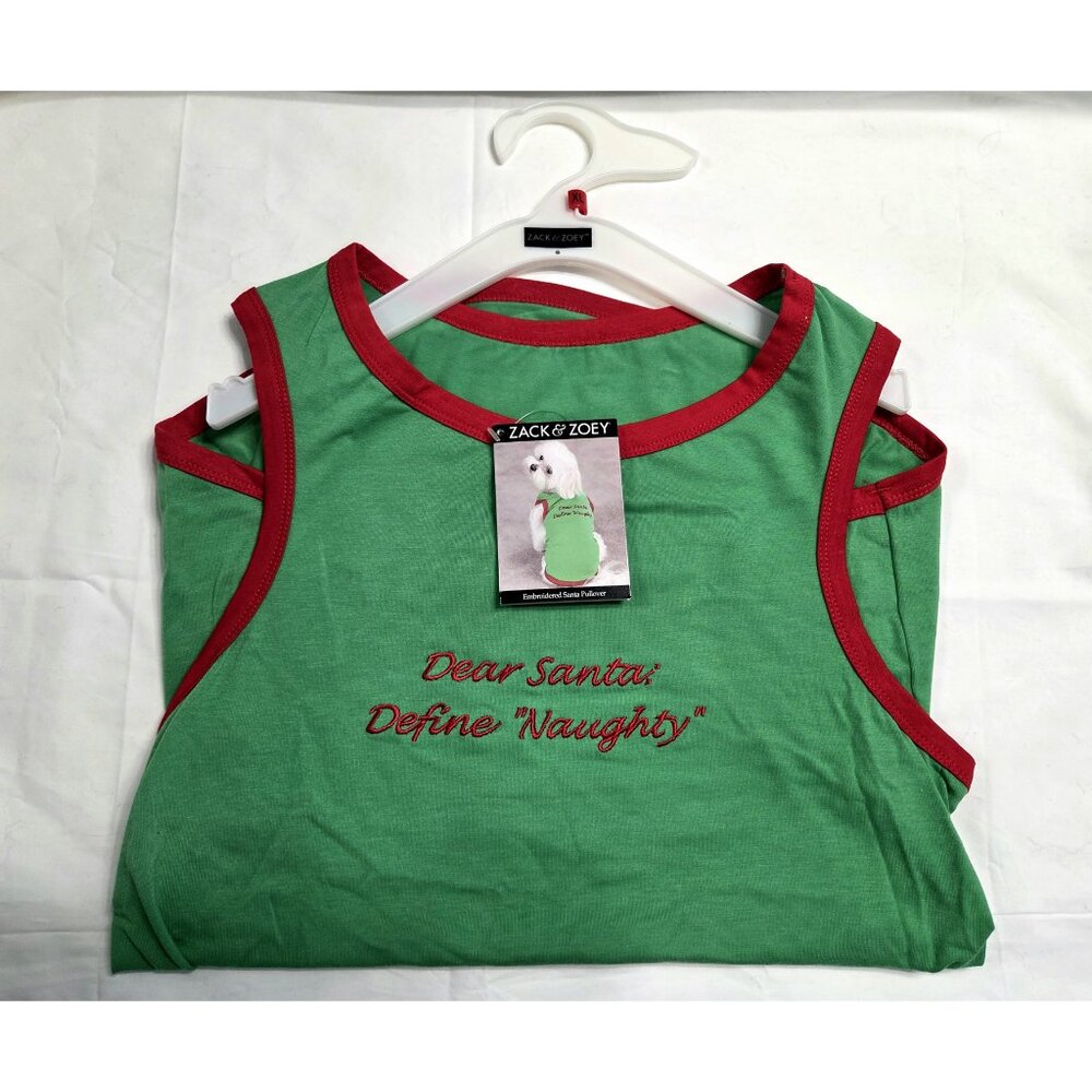 Zack & Zoey Dog Sweater Pullover XL Dear Santa Define Naughty NWT